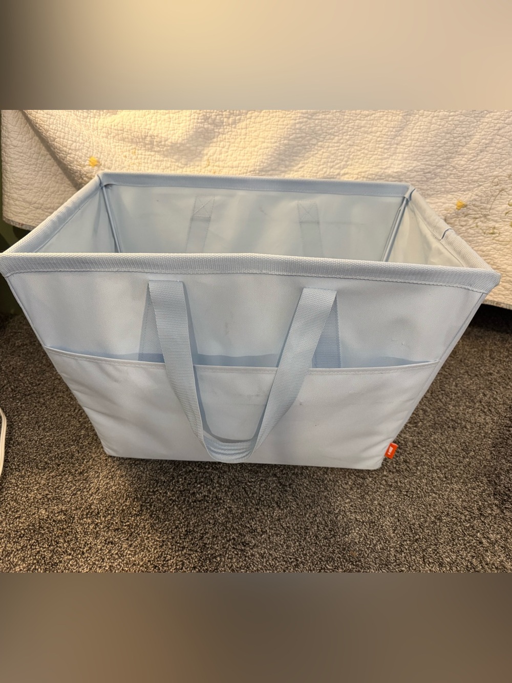 Light Blue Large Organizer Tote Bag